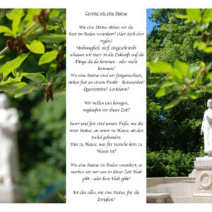 Corona wie eine Statue